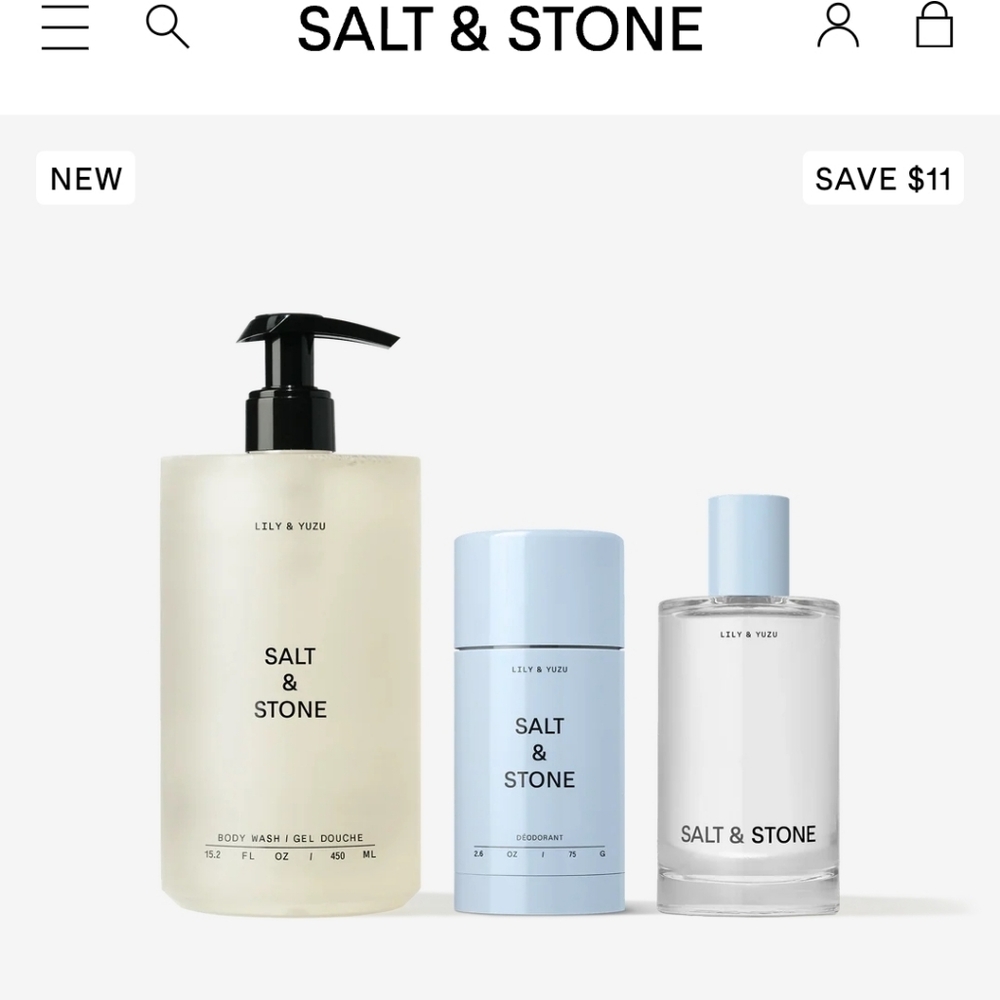 Salt & Stone Lily & Yuzu Skincare Trio
